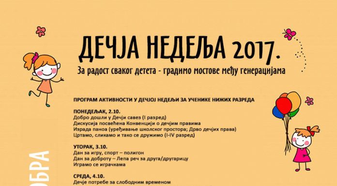 Програм активности у Дечјој недељи